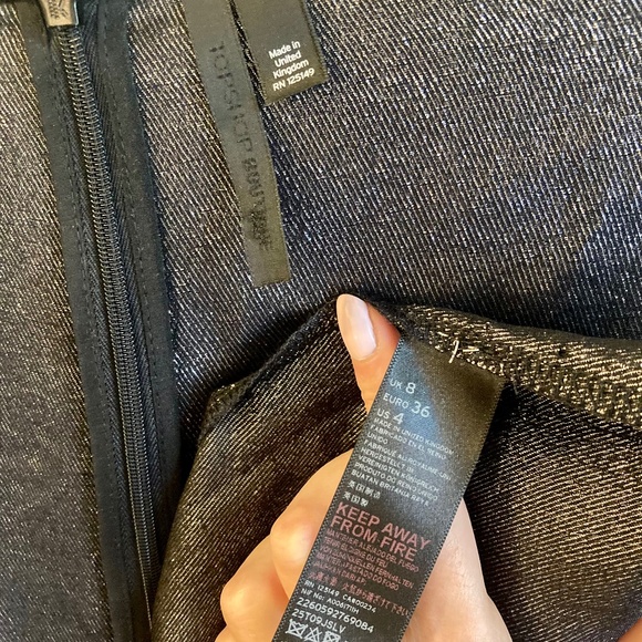 Topshop Metallic Silver Blouse, Corpcore, Sparkle & Shine, Fun, Size 4 - Picture 9 of 9